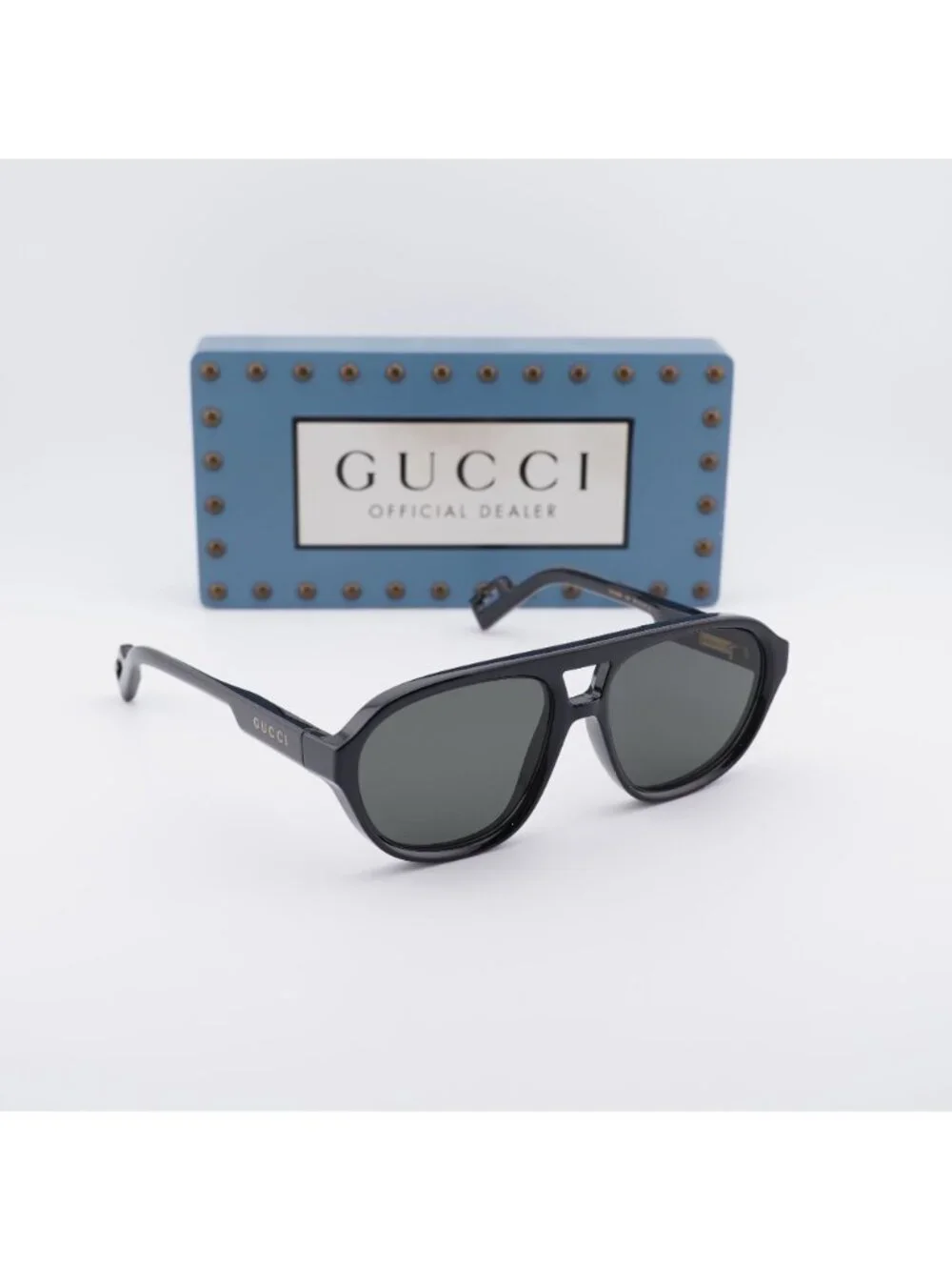 Gucci GG1239S 004 Aviator Sunglasses – Black / Grey